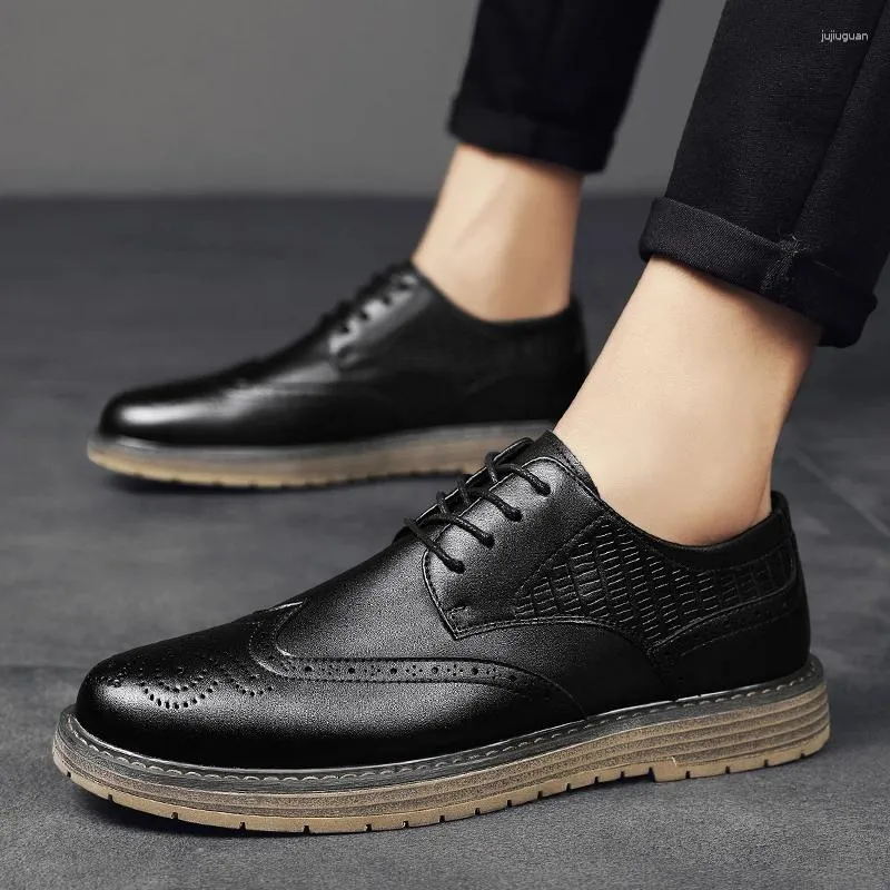 Scarpe casual in pelle maschile mocassini autunno allacciato in modo nero di sicurezza per uomini che lavorano brock di lusso designer di lusso