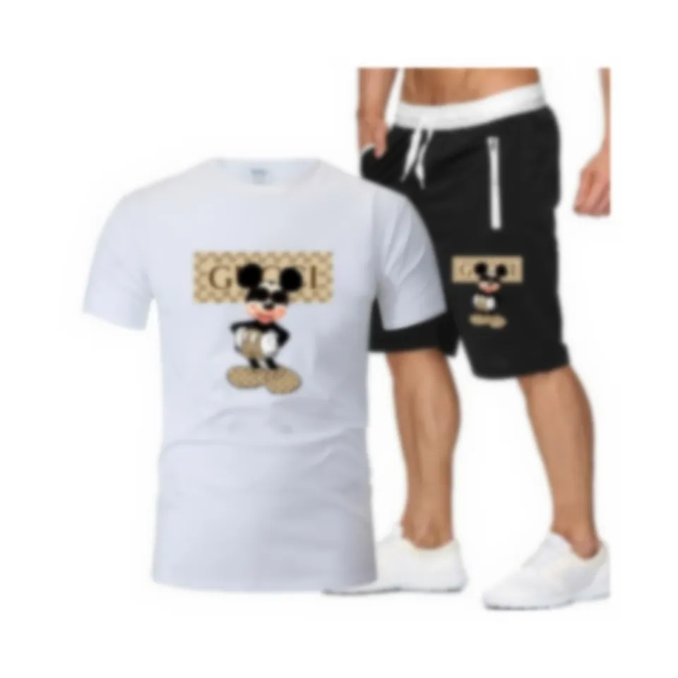 Herren Designer Tracksuits Set hochwertige T-Shirt-Shorts zweiteilige Männer und Frauen Fitnessanzug Luxus-benutzerdefiniertes Logo Druck Sportbekleidung großer Größe optional.