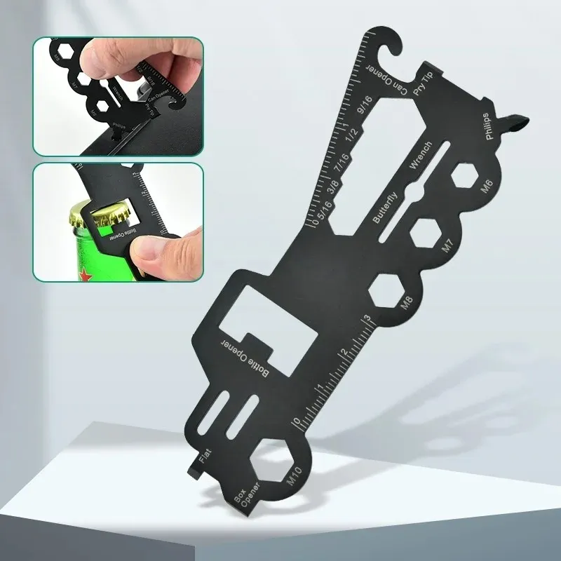 Acciaio inossidabile EDC Multi-Function Tool Truck Crane Cava Crase Outdoor Sopravvissuto Strumento Strumento Strumento Test Six in One