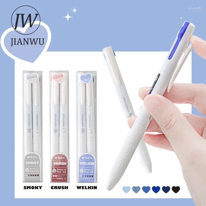 PCS / Set Tint-Press Series Simple Six Colors Gel stylo Set Creative DIY Student stylos pour écrire des fournitures de papeterie