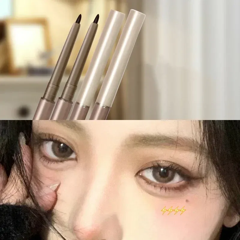 Eyeliner Eyeliner Lying Silkworm Gel Pencil 2in1 Waterproof Longlasting NonSmudge Black Brown Eyebrow Pen for Beginner Makeup Cosmetics