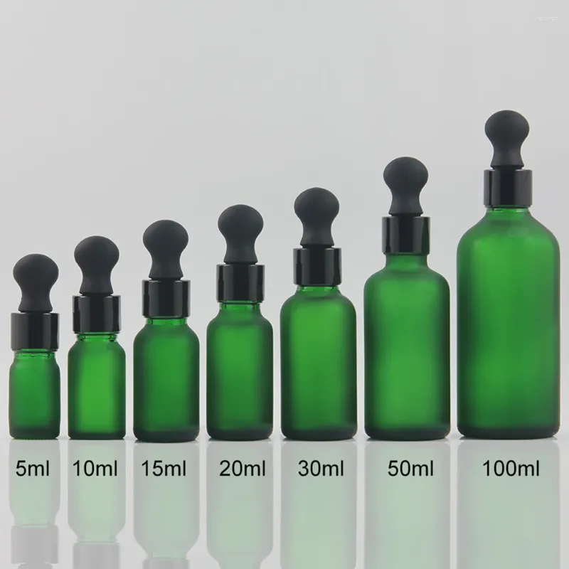 Storage Bottles 100pcs Unique High Quality Cosmetic Frosted Glass Dropper Empty Clear Matte Essential Oil Bottle