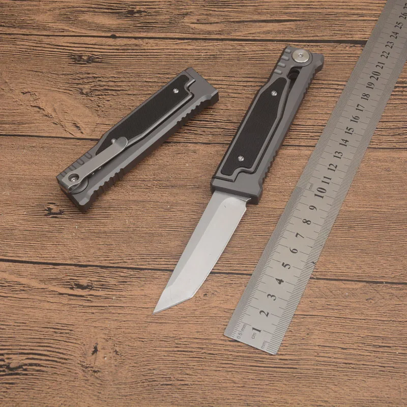 1PCS Nouveau couteau à poche EDC haut de gamme D2 Stone Wash Tanto Point Blade CNC AVIATION Aluminium Gandoue Nouveaux couteaux de design Camping Randonnée Camping Randonnée