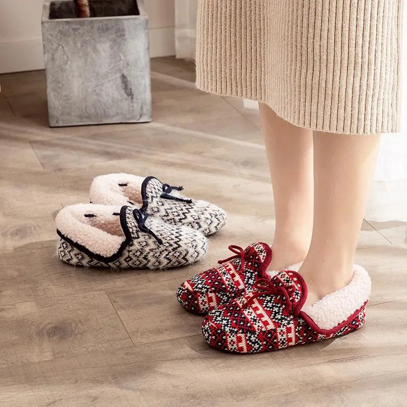 Slippers Winter Women Warm House Plush Cotton Indoor Home Shoes Floor Adult Girl