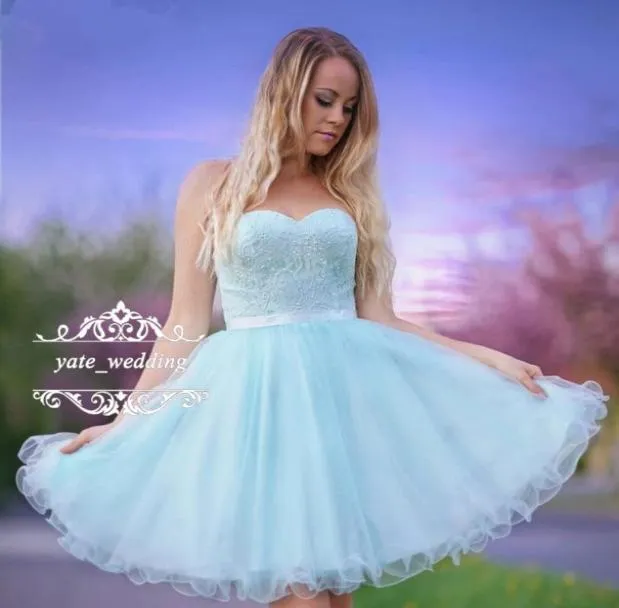 Baby Blue Curace Tulle Короткие платья возвращения на возвращение в кубрю