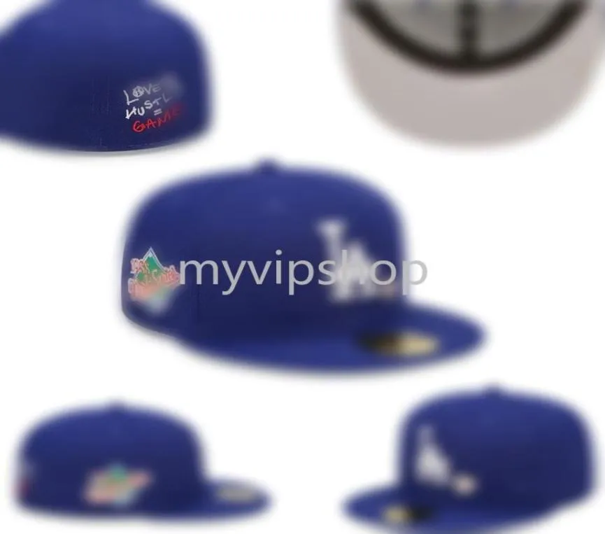2023 Men039 Fashion Hip Hop Classic Royal Blue Color PEAK PEAK FROM-LONGE CLUS CAPS Baseball Sports Tous les chapeaux ajustés de l'équipe en S9139239