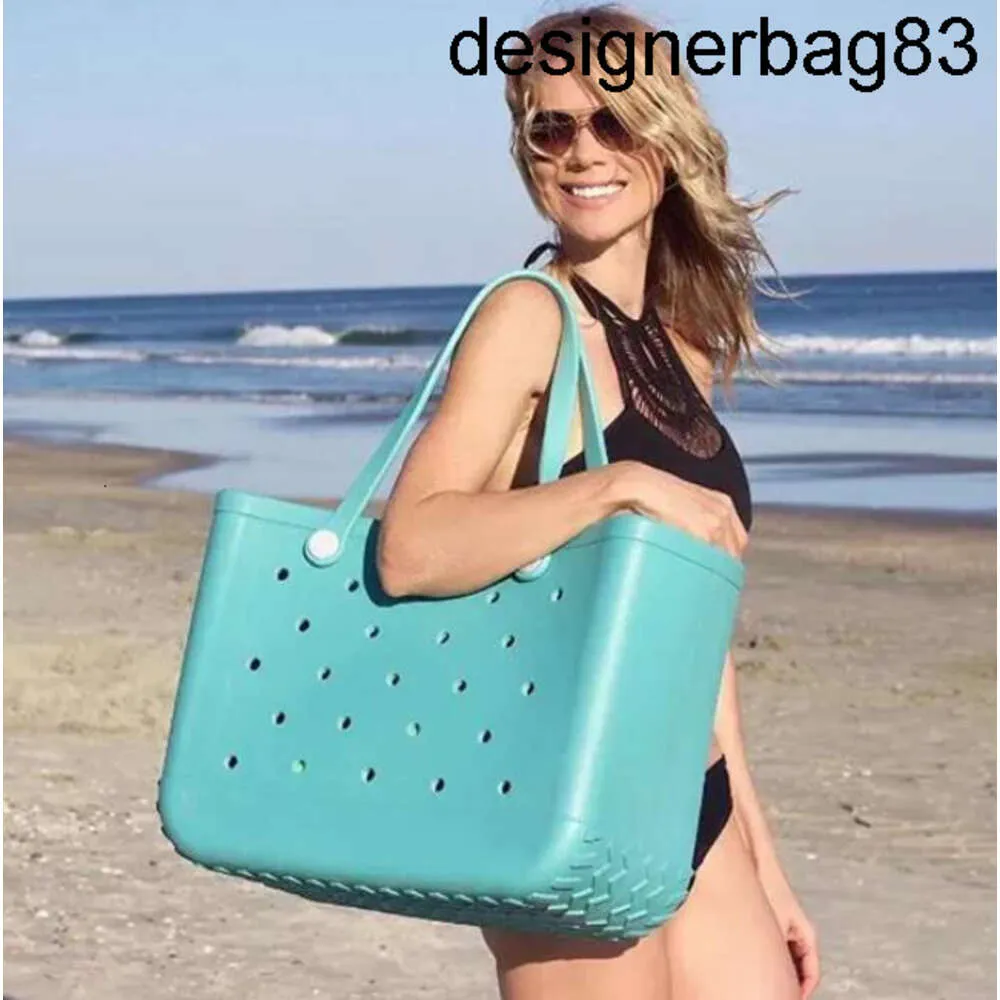 Summer Extra Large Boggs Beach Bag EVA Basket Women Picnic Tote Holes Waterproof Handbag Pouch Shopping Shoulder