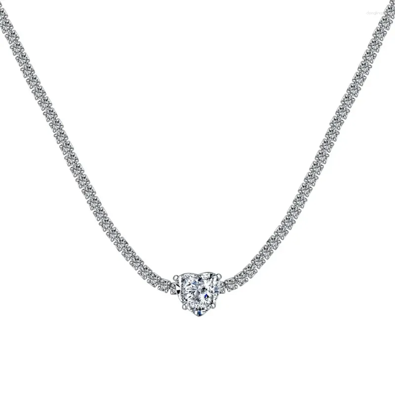 Chains Japanese And Korean Light Luxury S925 Pure Silver Necklace With Premium 8A Zircon Inlaid Flower Cut