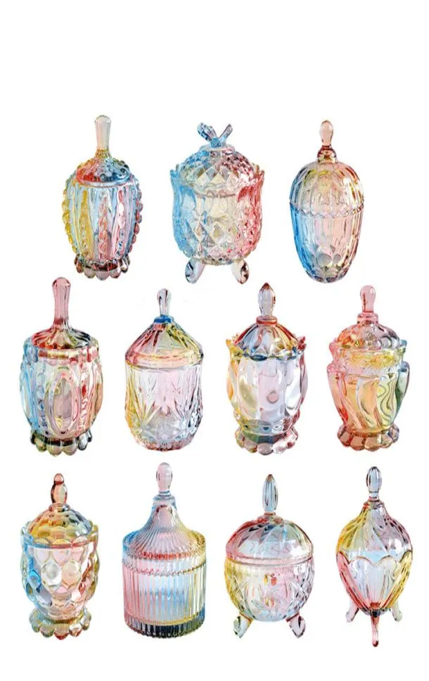 Bouteilles de rangement Jars Europestyle Tank Colorful Glass Candy Jar Jar Snack Canister Small Debris JARSTORAGE2974478