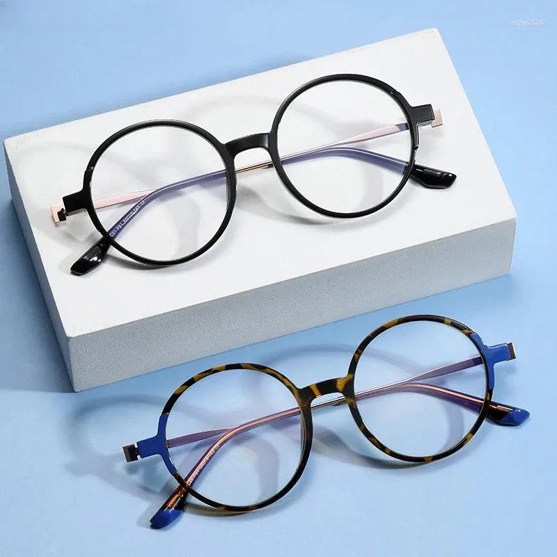 Sonnenbrillen Frames Frauen runde Lesebrillen Süßes verschreibungspflichtige Linsen Optik Myopie Brille Blau Licht blockieren Metall Brillen Rahmen