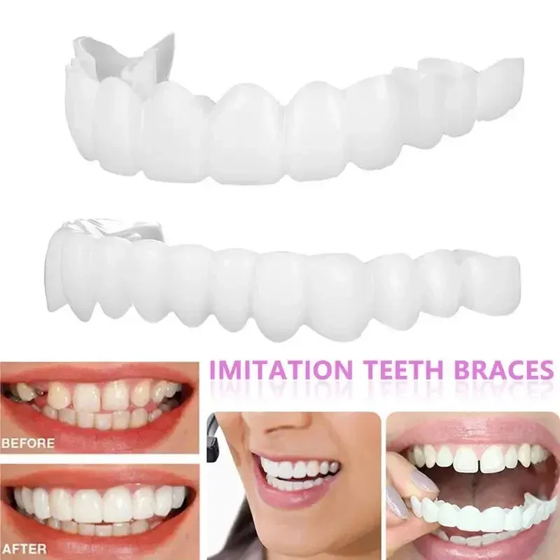 new 2024 Perfect Fit Teeth Whitening Fake Tooth Cover Snap On Silicone Smile Veneers Teeth Upper Beauty Tool Cosmetic Teeth Free shipping