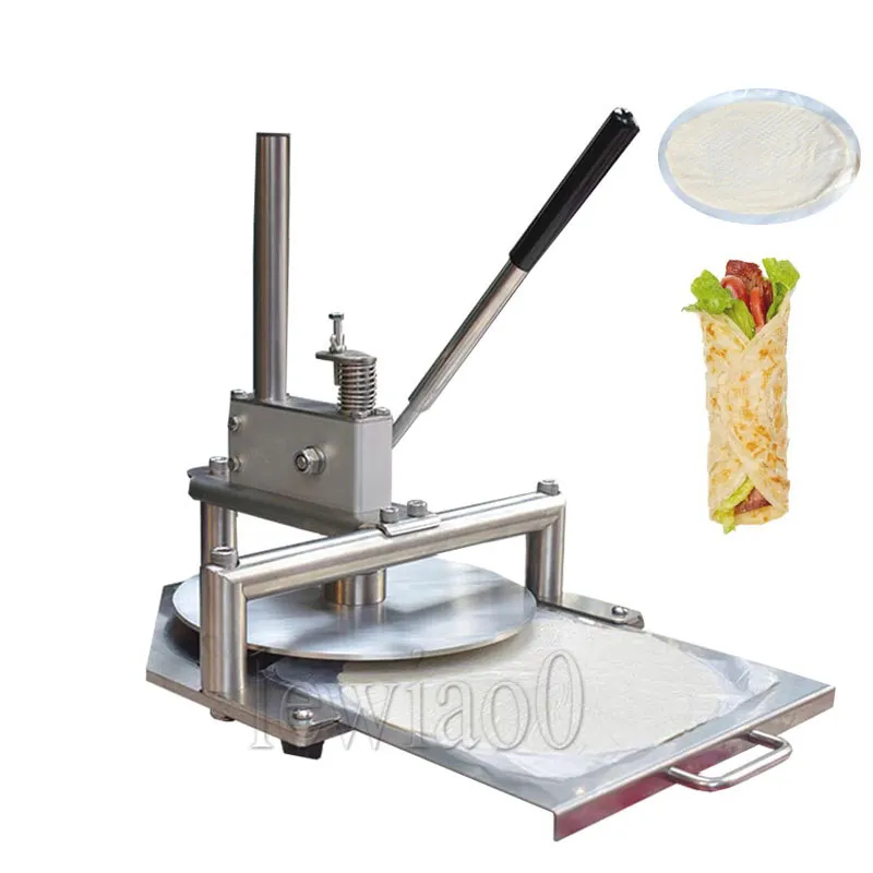Presse à main 25 cm Pâte à pizza Appuyant la machine de fabrication de tortilla de fabrication de machine à crêpes à la machine à gâteau de canard rôti