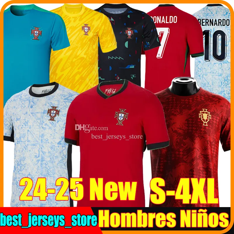 4XL 2024 PortugalS CR7 soccer jerseys 2024 2025 R O N A L D O JOAO FELIX BERNARDO BRUNO FERNANDES DIOGO J. DANILO national team goalkeeper football shirts Men Kids Kits