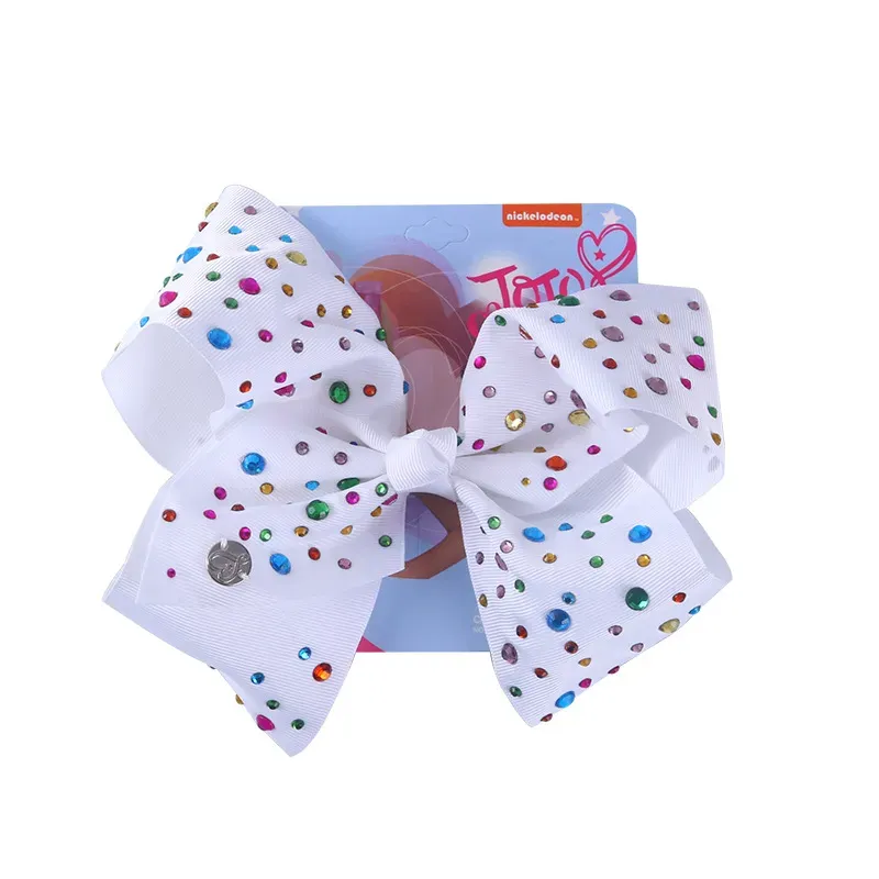 Clip capelli bambini Accessori capelli jojo Accessori da 8 pollici imitazione diamanti a costola con carta bambini con filo bambini.