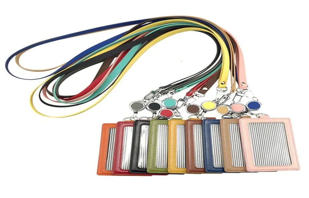 Titolare della carta Banca Business Holder ID Badge Bus Work Identity Cover Lanyard per Keys Rope6642405