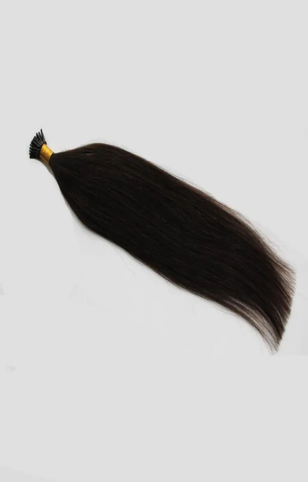 100 g gerade menschliche vorgebundene Fusion Haar natürliche Farbe I Tipp Stick Keratin Doppel gezeichnet Remy Haarextension5919193