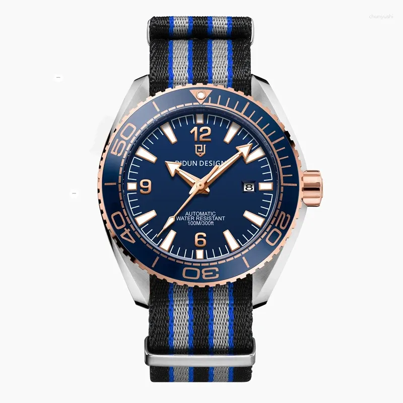 Armbandsur Didun 2024 Top Brand Men's Watches Luxury Men Japan Mechanical Movement Automatic Hollow Carved Ceramic Military Wristwatch