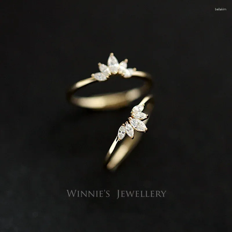 Cluster Rings 14k Gold Original 925 Sterling Silver Flower Zircon For Women Wedding Engagement Vintage Jewelry Wholesale Jewellery