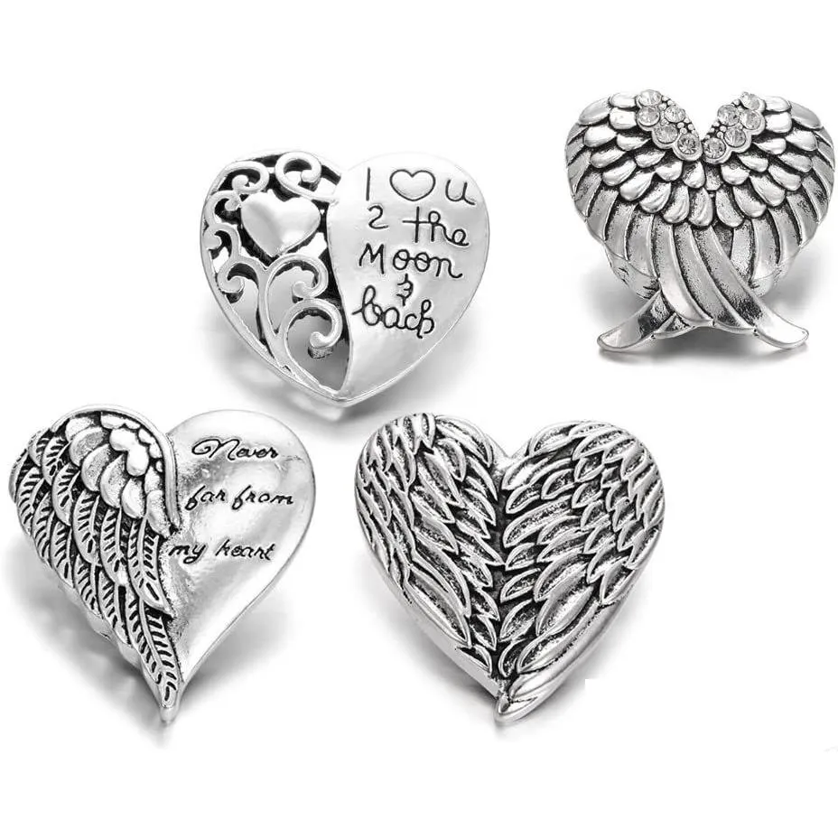 CLASPS HOOKS Noosa Wings Heart Ginger Snap I Love You to the Moon and Back Chunks 18mm Button Diy Armband Halsband smycken present Dr Dhnvk