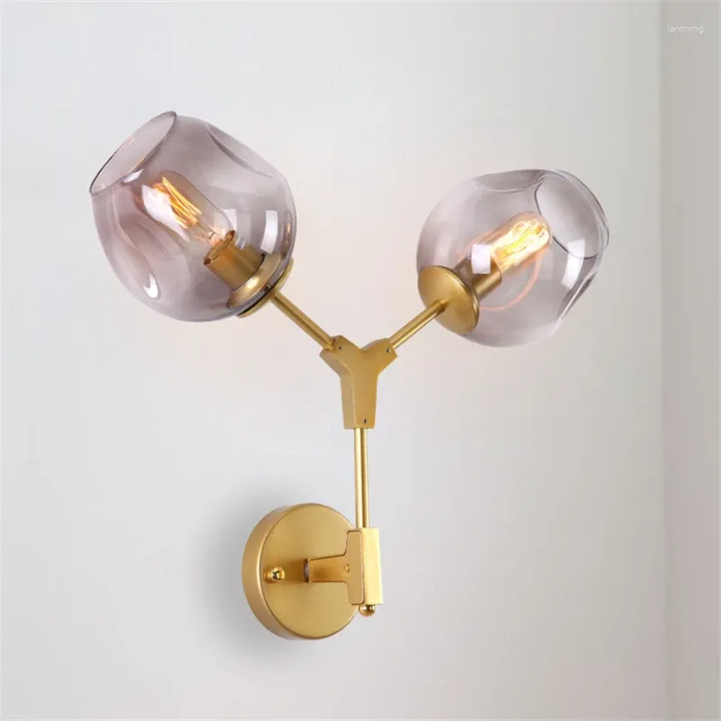 Wall Lamp Nordic Creative Glass Ball LED Light Personality Molecular Aisle Corridor Bedside Decoration Fixtures