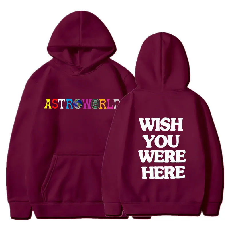 2024 Hoodie new men's letters ASTROWORLD logo printing hooded letters WISH YOU WERE HERE hooded winter ladies hoodie pullover