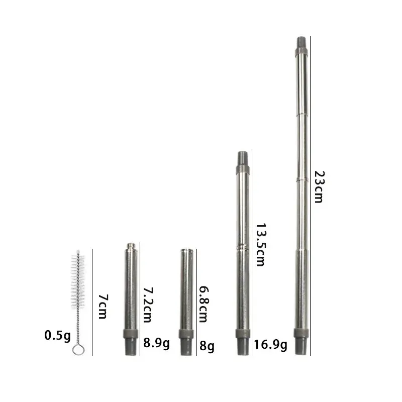 再利用可能なメタルストローストレートストレート304クリーニング付きステンレス鋼折りたたみストロークリーニングブラシケースセットアクセスパーティーバー
