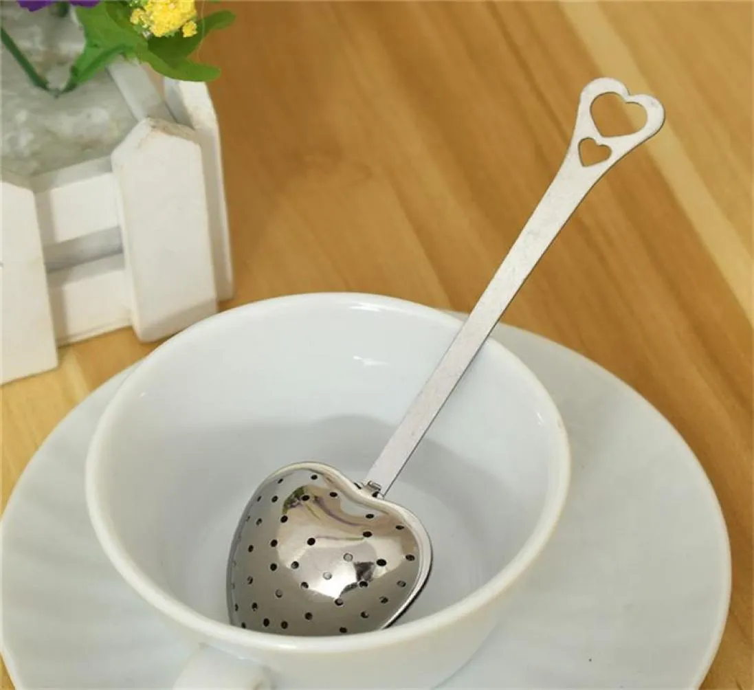 Quottéatation entière coeur coeur Coffee Tea Tools Teinfuser en coagulement en acier inoxydable Infuseur de cuillère de cuillère