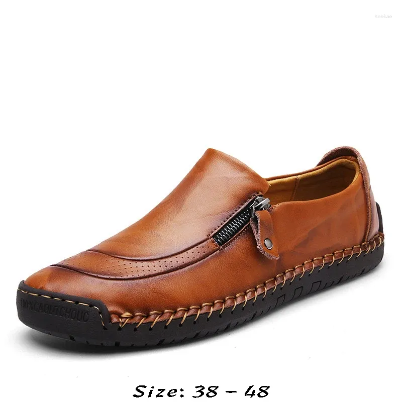 Casual Schuhe Hochwertiges Lederboot für Männer niedrig geschnittene handgefertigte bequeme Größe 41 42 47 48 2024 Business Shoe Black Brown