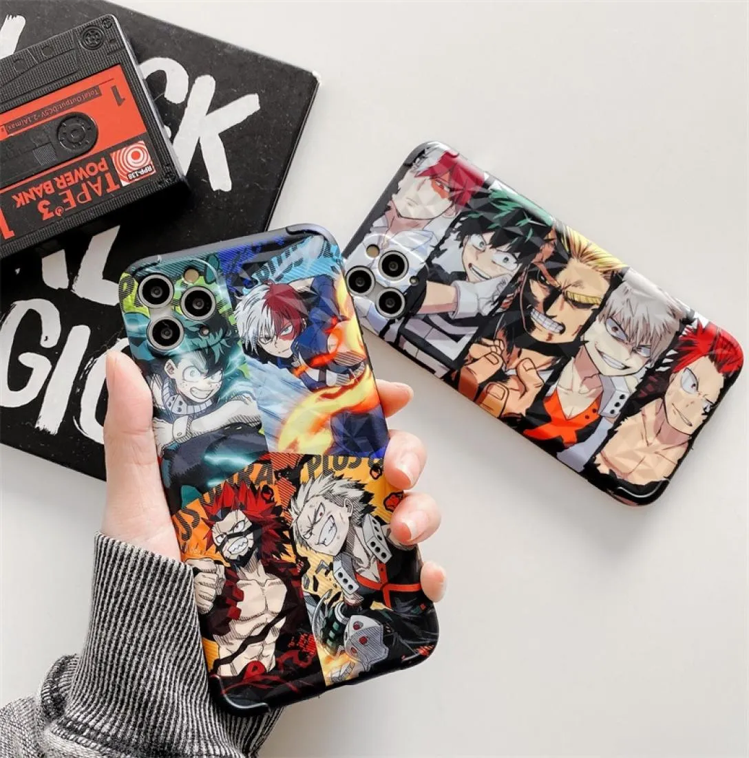 Cartoon My Hero of the Academy Anime Todoroki Phone Case Cover för iPhone 8 7 Plus X Xs Max SE2 XR 11 12 Pro Max Diamond Mönster2067494