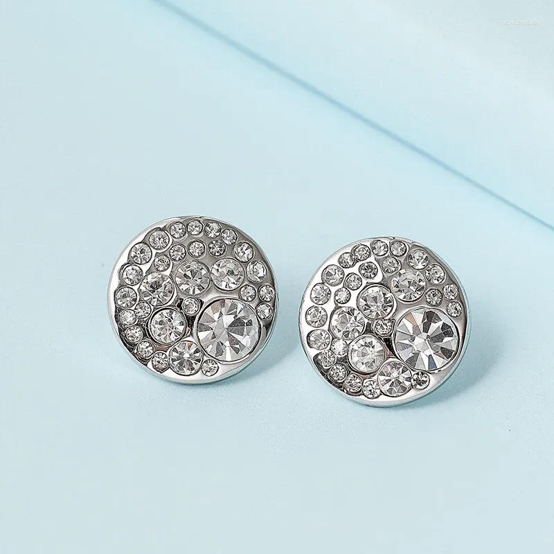 Studörhängen ER-00551 Korean Fashion Crystal Earings Birthday Present Rund för kvinnor 2024 Lyxartiklar med