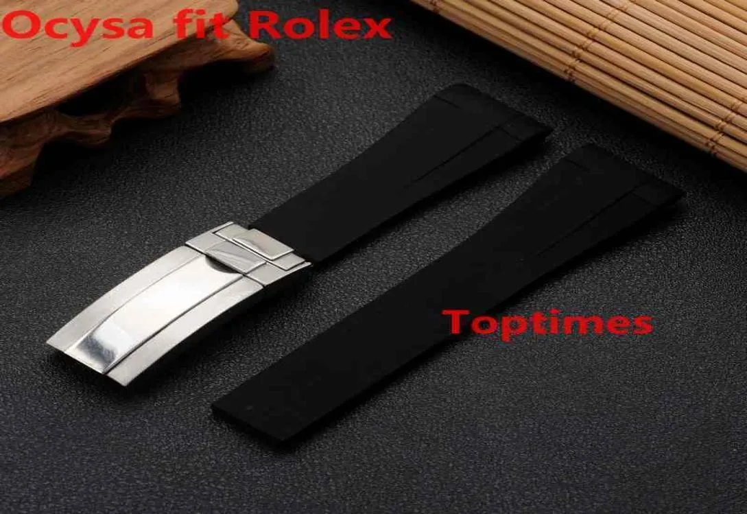 20mm Brand Rubber Strap For SUB GMTNew Soft Durable Waterproof Band Watch bands Watches Accessories Folding Clasp Buckle7073130