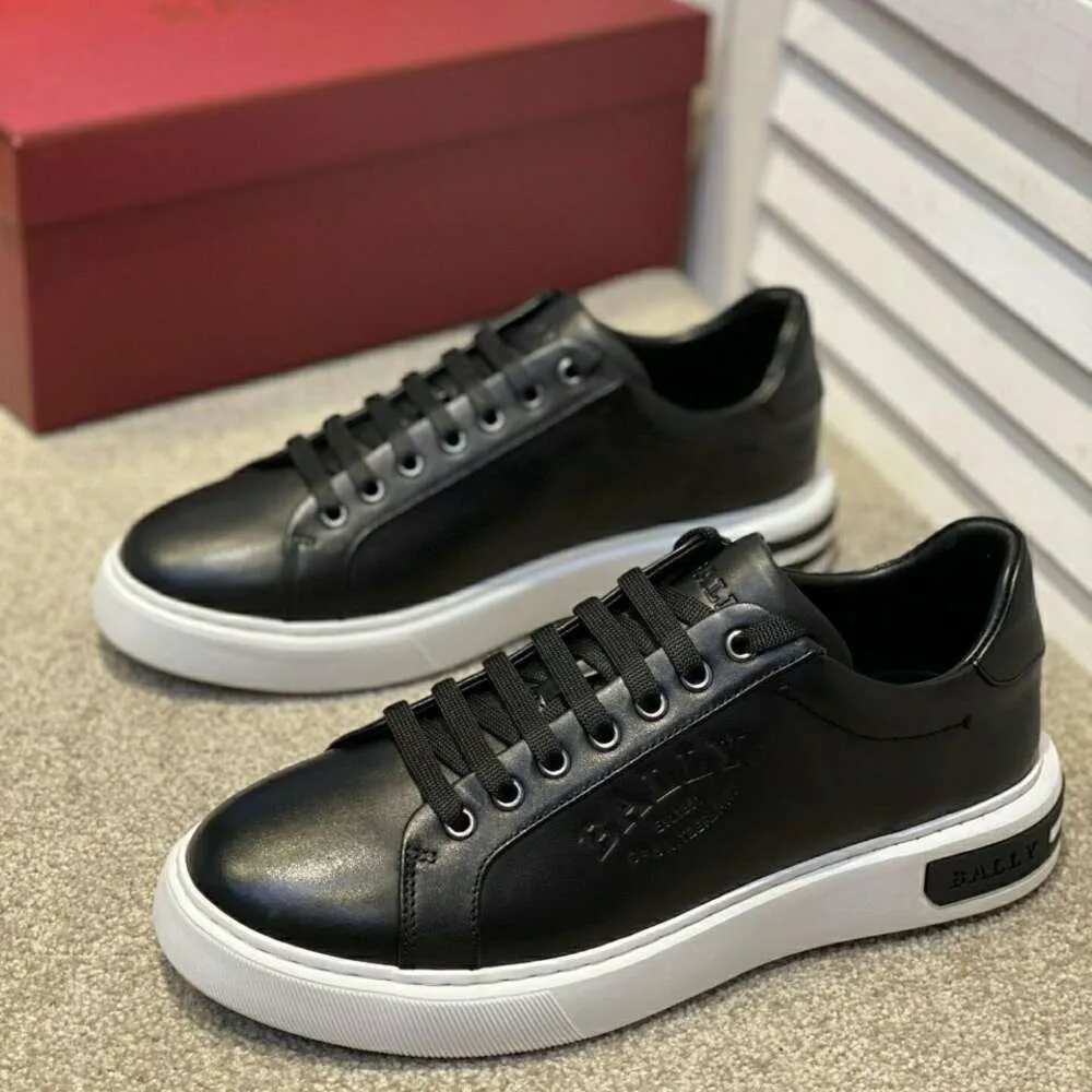 DHgate Ballys Mens Summer Casual Leather Sneakers Breathable Versatile Sports Shoes with Thick Soles Sports Outdoors