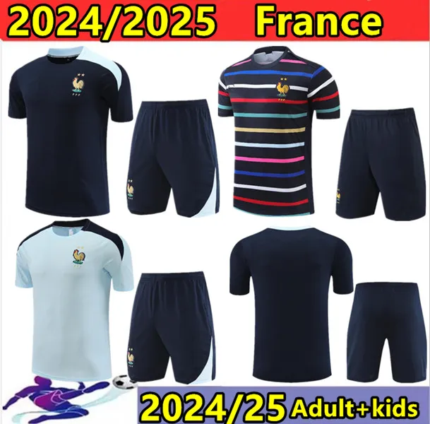 2024/2025 French fra nce tracksuit soccer jersey BENZEMA MBAPPE equipe 24/25 Football training suit Short sleeves chandal de futbol sweatshirt Sweater survetement