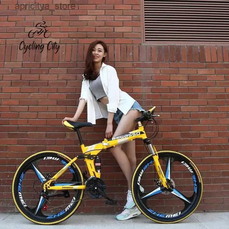 Bikes Cycling City Folding Bicyc Shock Absorbing Disc Brake Variab Speed Soft Tail Mountain Bike Gift ZXC Bicyc New DropShipping L48