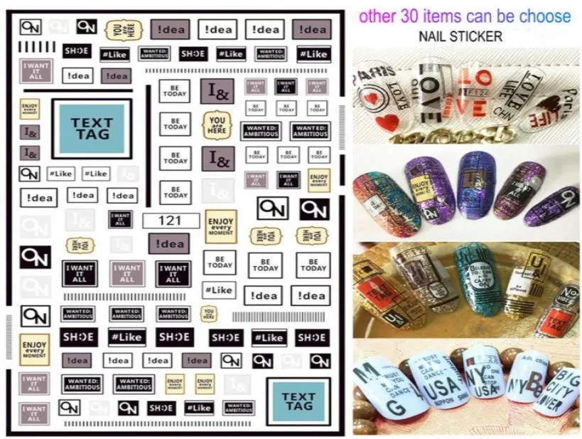 12PCSlot 3D Nail Stickers Waterdichte stickers Folie Sticker Manicure Selfadhesive Luxe Designer 2020 Nieuwe stijl 30 items voor CH667388604