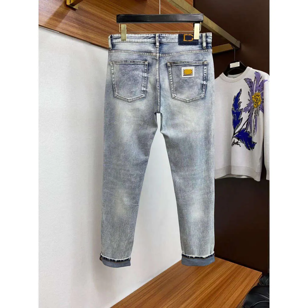 Fashion Hip Hop Ripped Jeans Mens Casual calça jeans Fashion Fashion calça reta mais tamanho 40 Tamanho 105 kg Roupas masculinas