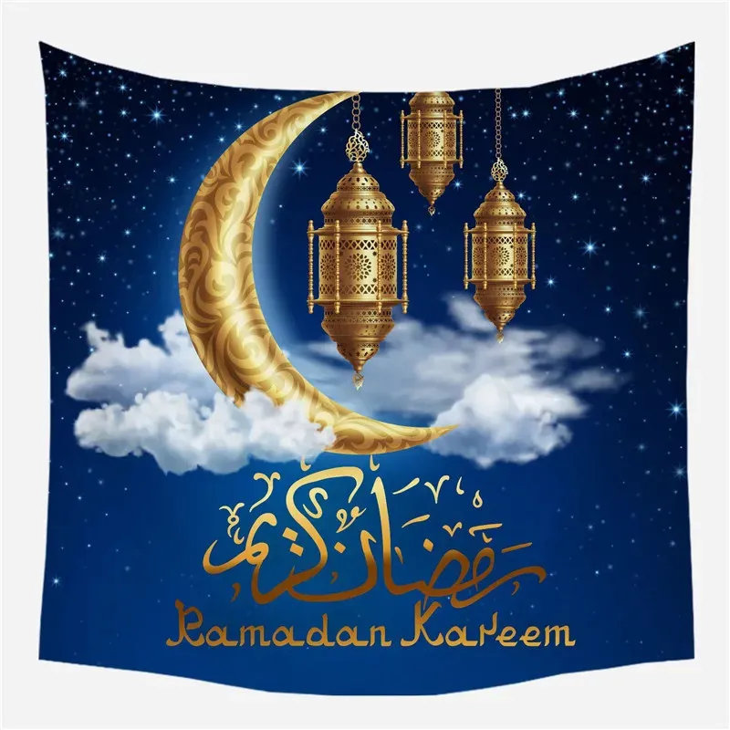 Ramadan dekorationer islam dekor eid dekoration tryckt bakgrund vägg tapestry tyg ramadan mubarak kareem hem dekor hippie 240403