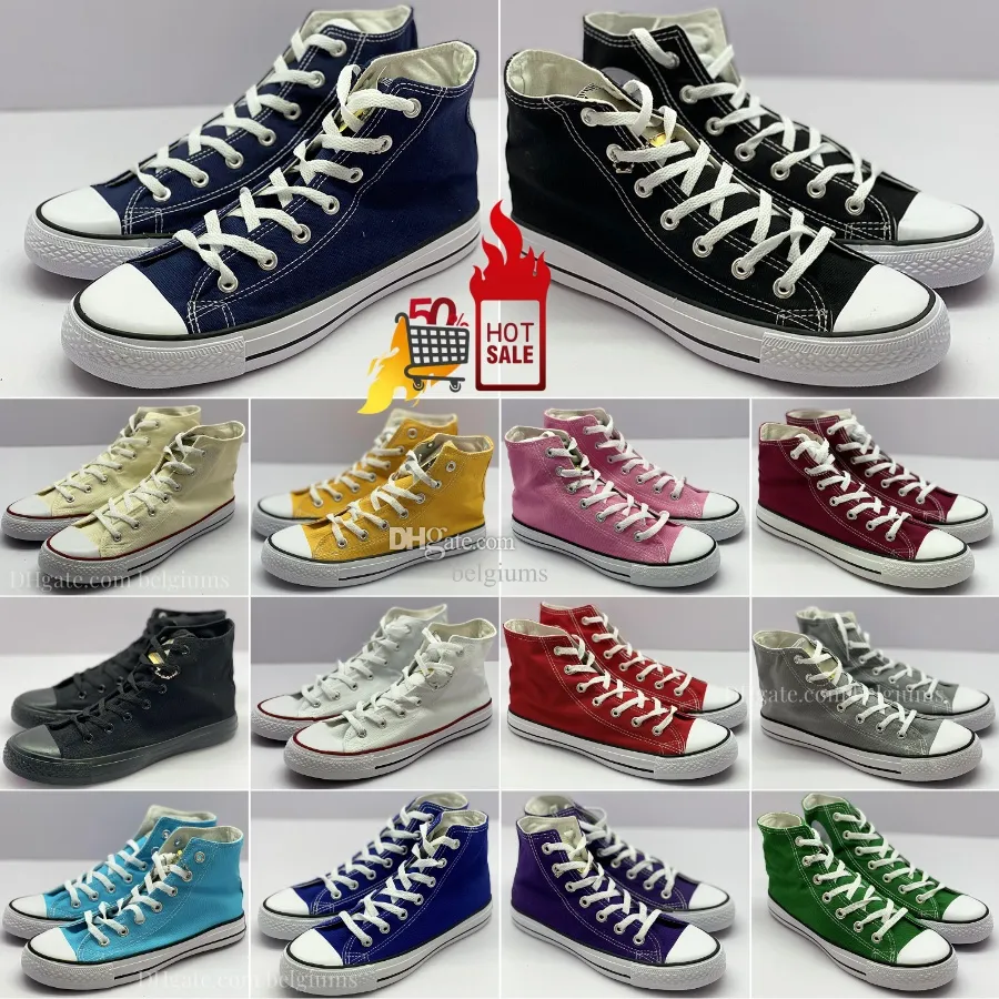 Canvas 1970 -х годов All Star Designer High Low 70 Vintage Classic Casual Sneakers Platform Ярко -розовый белый черный синий патрон