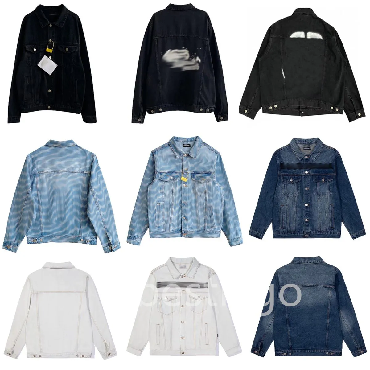 Men mens jackets classic paris style denim jacket thin Coat print letter Casual Stylist overcoat Outwear