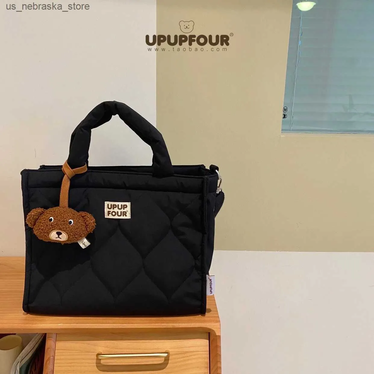 Sagni per pannolini Korean Orso Mother Borse Borsa per passeggino per neonati sacca per bambini Multifunzionale Borsa di stoccaggio Forniture per neonati Q240418