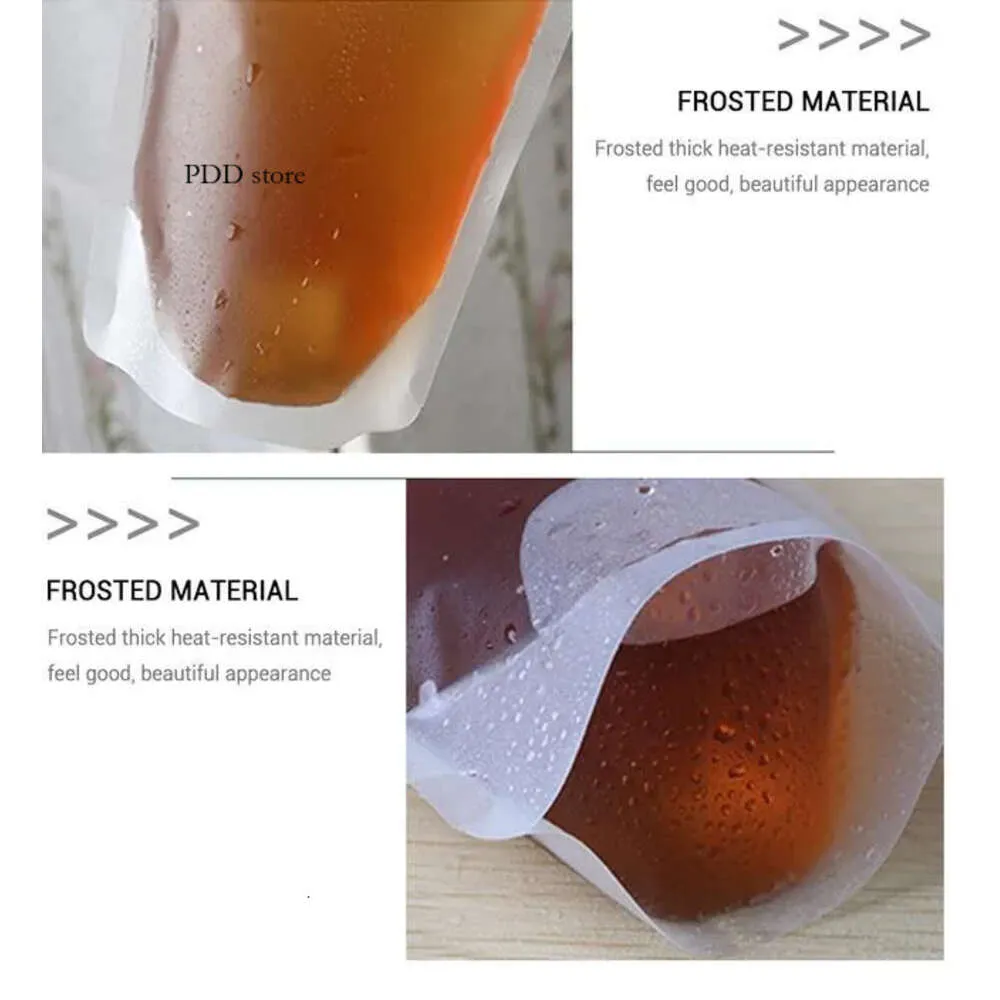 24H Ship Clear Drink Pouches Bags frosted Zipper Stand-up Plastic Drinking Bag with straw with holder Reclosable Heat-Proof FY4061 DHL 3-7 days delivery BY15