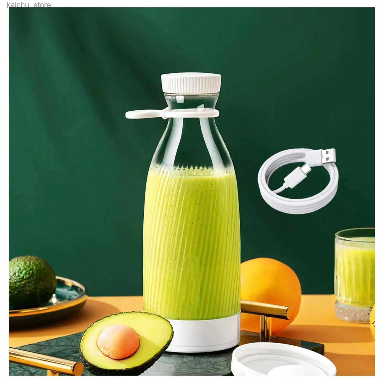 Juicers Mini Juice Cup Ju479 Wireless portatile USB Ricarica wireless da 500 ml a 6 palle Mini Mixer da viaggio Y240418