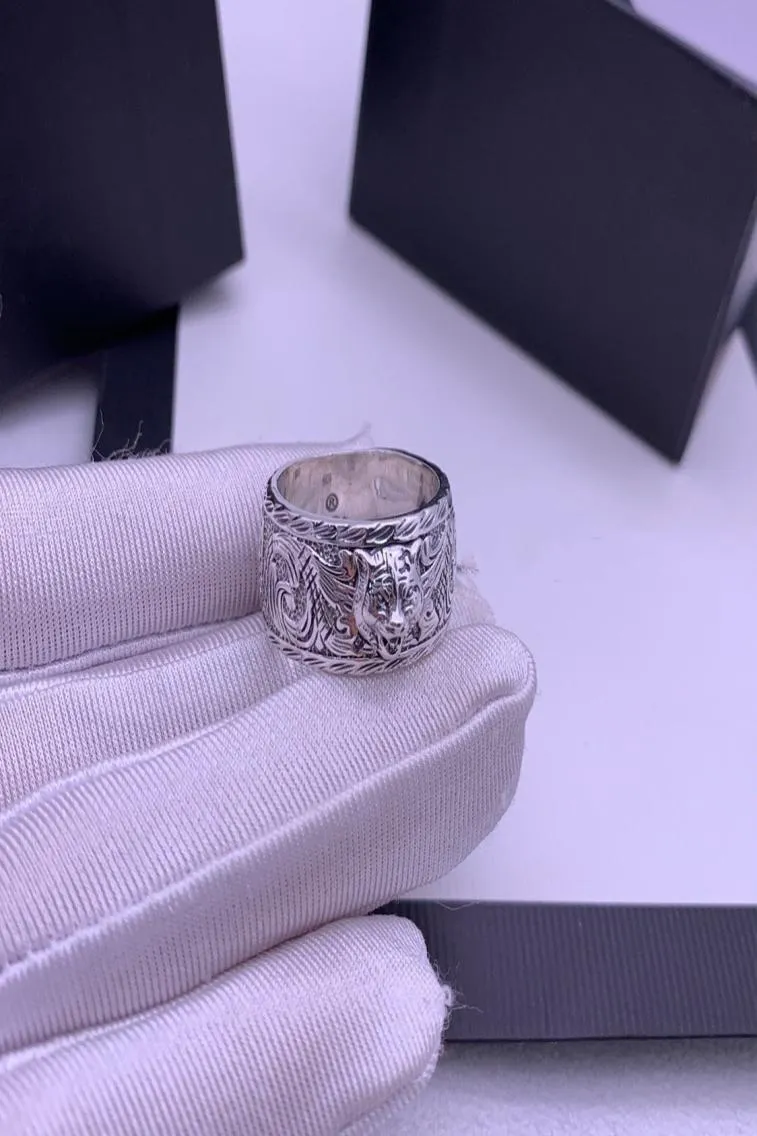 Tiger Head 925 Sterling Silver Couple Personality Trend Trand High Quality Lovers Ring Fashion Jewelry Supply9783070
