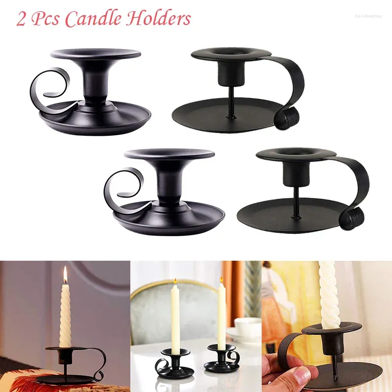 Mum Tutucular Vintage Demir Koni Tutucu Cam Candlestick Romantik Akşam Yemeği Ev Düğün Çubuğu Mum Hediye Hediye