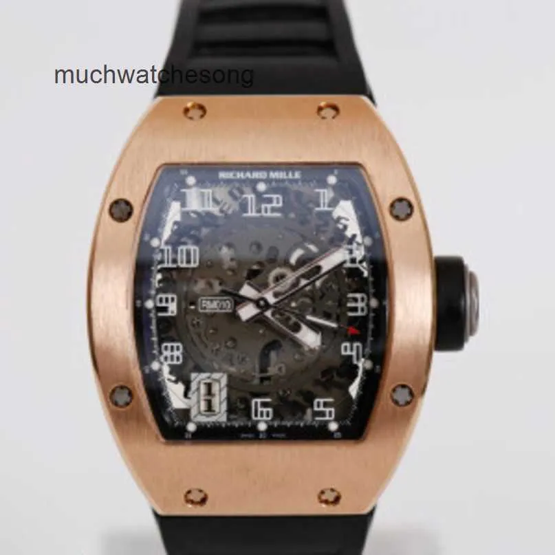 Richardmills Luxury Wristwatches自動ムーブメントウォッチrm010 mensc olectionw atchr oseg oldm ated isplaya utomaticm echanicalb usine