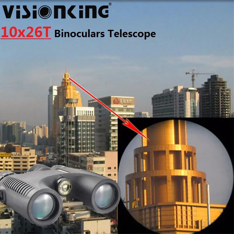 Visionking HD 10x26 Binoculars Wide Angle Power Zoom Long Range Waterproof Spyglass Camping Hiking Concert Football Game Tools Optical Telescope