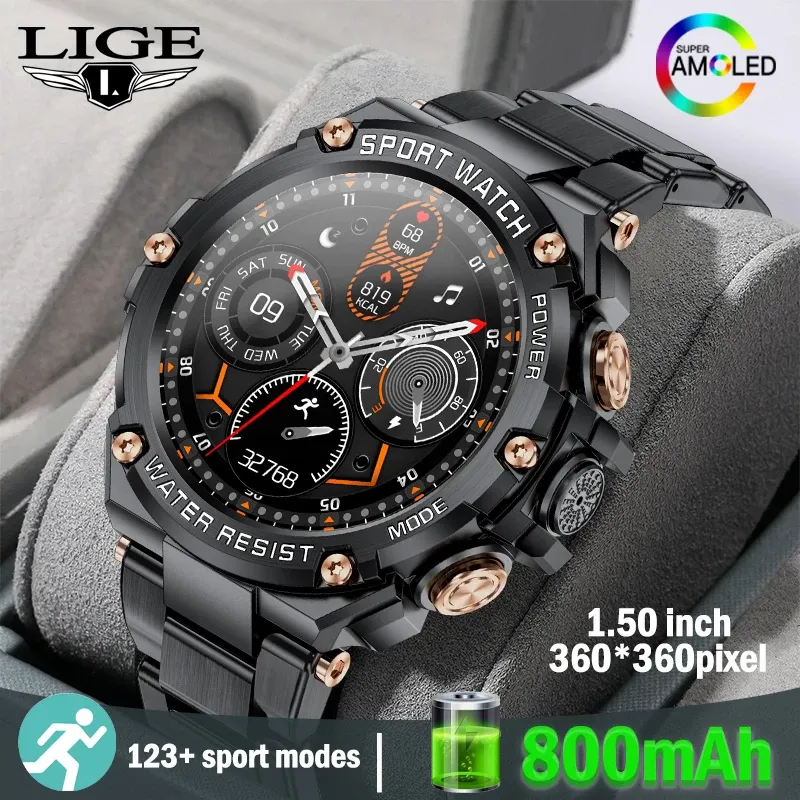 Orologi lige bluetooth chiamata monitor cardio