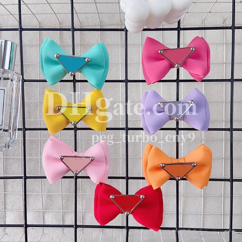 Pet Dog Hair Clips Ins Cat Dog Sweet Bowknot Triangle Brand Cute Pink Dog Hair Accessories For Pomeranian Bichon