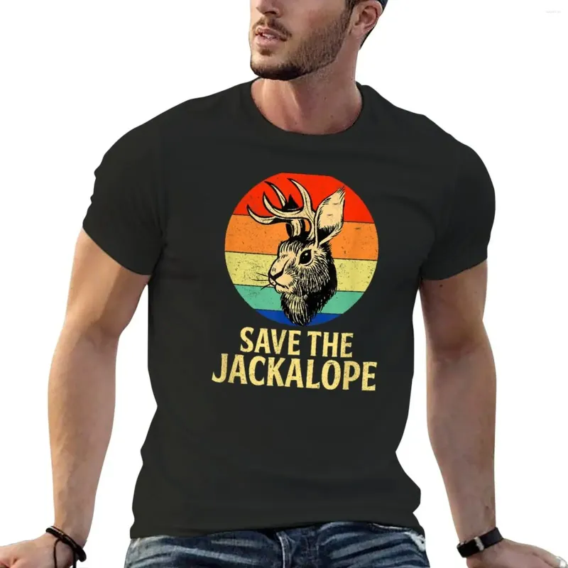 Polos męski Uratuj Jackalope Vintage Retro Camping Lover T-shirt koszulki Hippie Ubrania męskie T-koszule