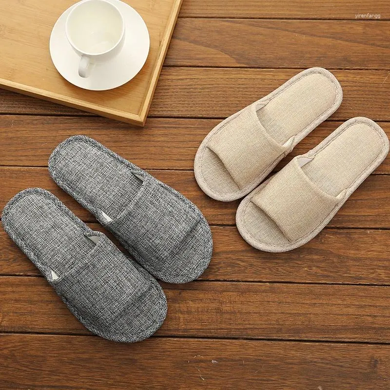 Slippers CO175 Linnen voor mannen Spring en herfst Four Seasons Home Indoor Non-Stinky Feet Women's Anti-Slip Cotton